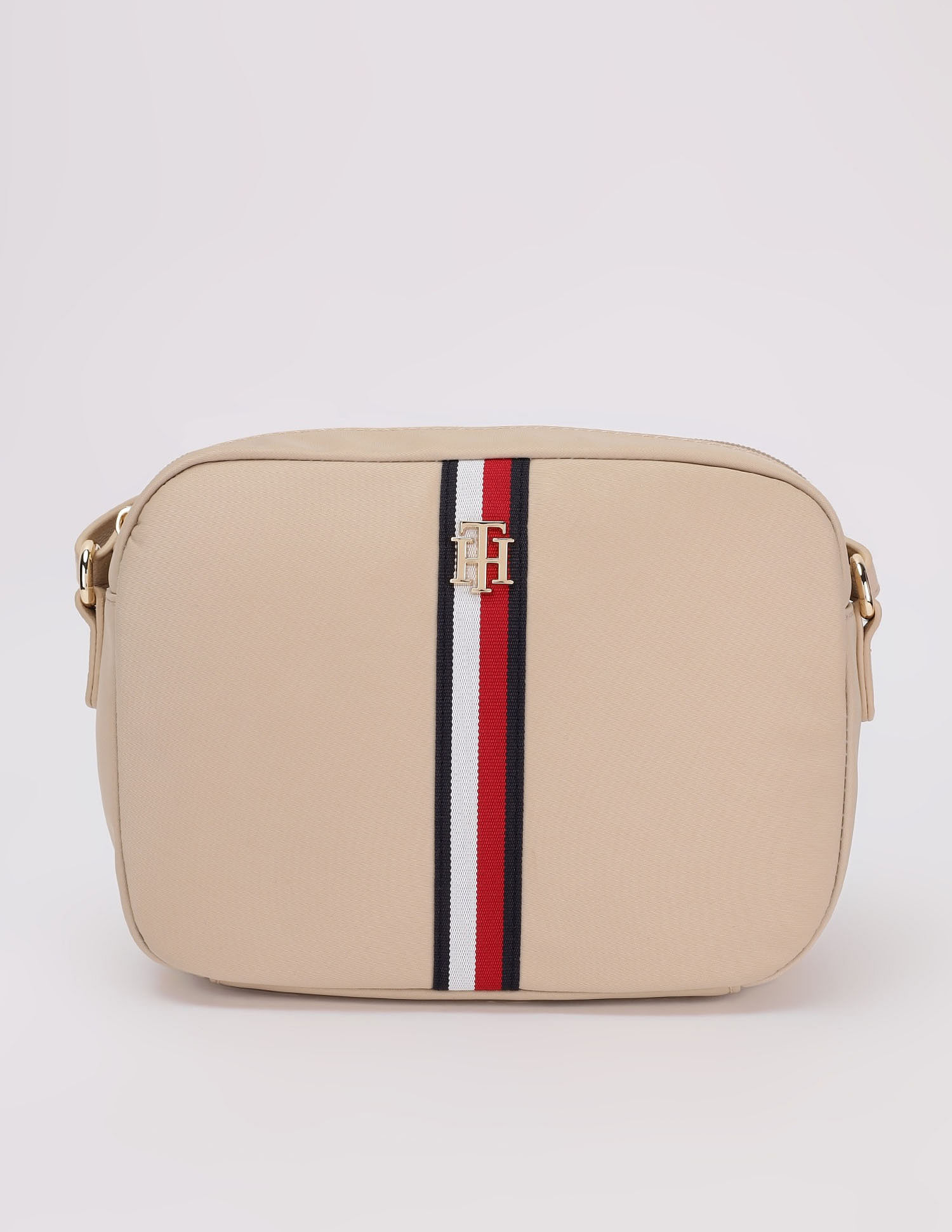Tommy Hilfiger Solid Beige Nylon Sling Bag