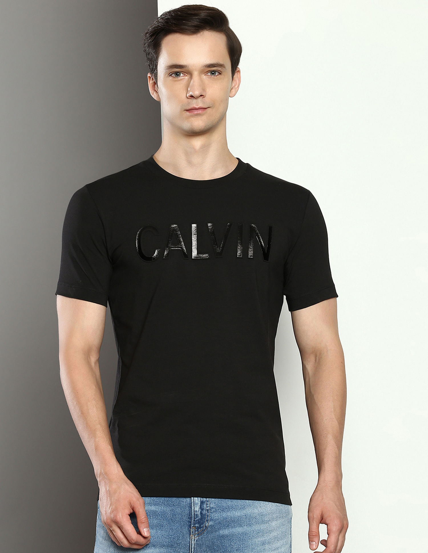 Buy Calvin Klein Jeans Regular Fit Embossed T-Shirt - NNNOW.com Buy Calvin Klein Jeans Regular Fit Embossed T-Shirt - NNNOW.com