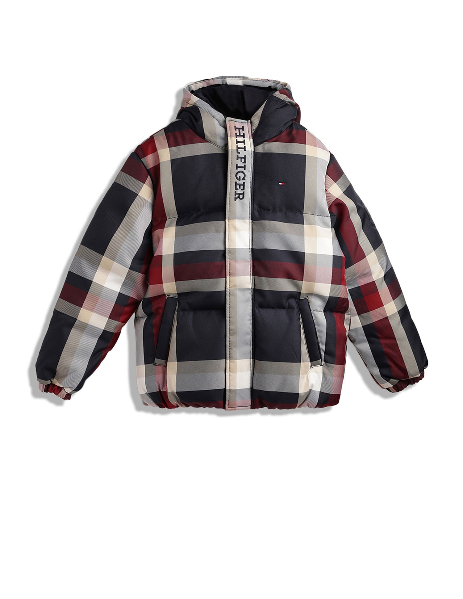 Buy Tommy Hilfiger Kids Boys Global Stripe Check Puffer Jacket