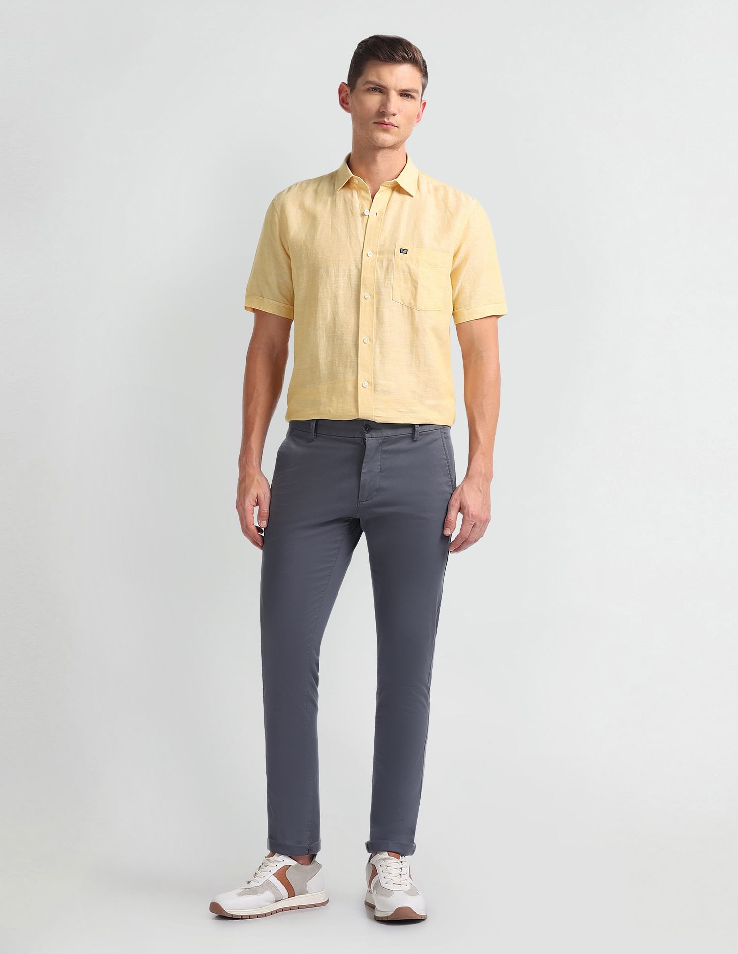 Arrow Sports Linen Blend Heathered Shirt