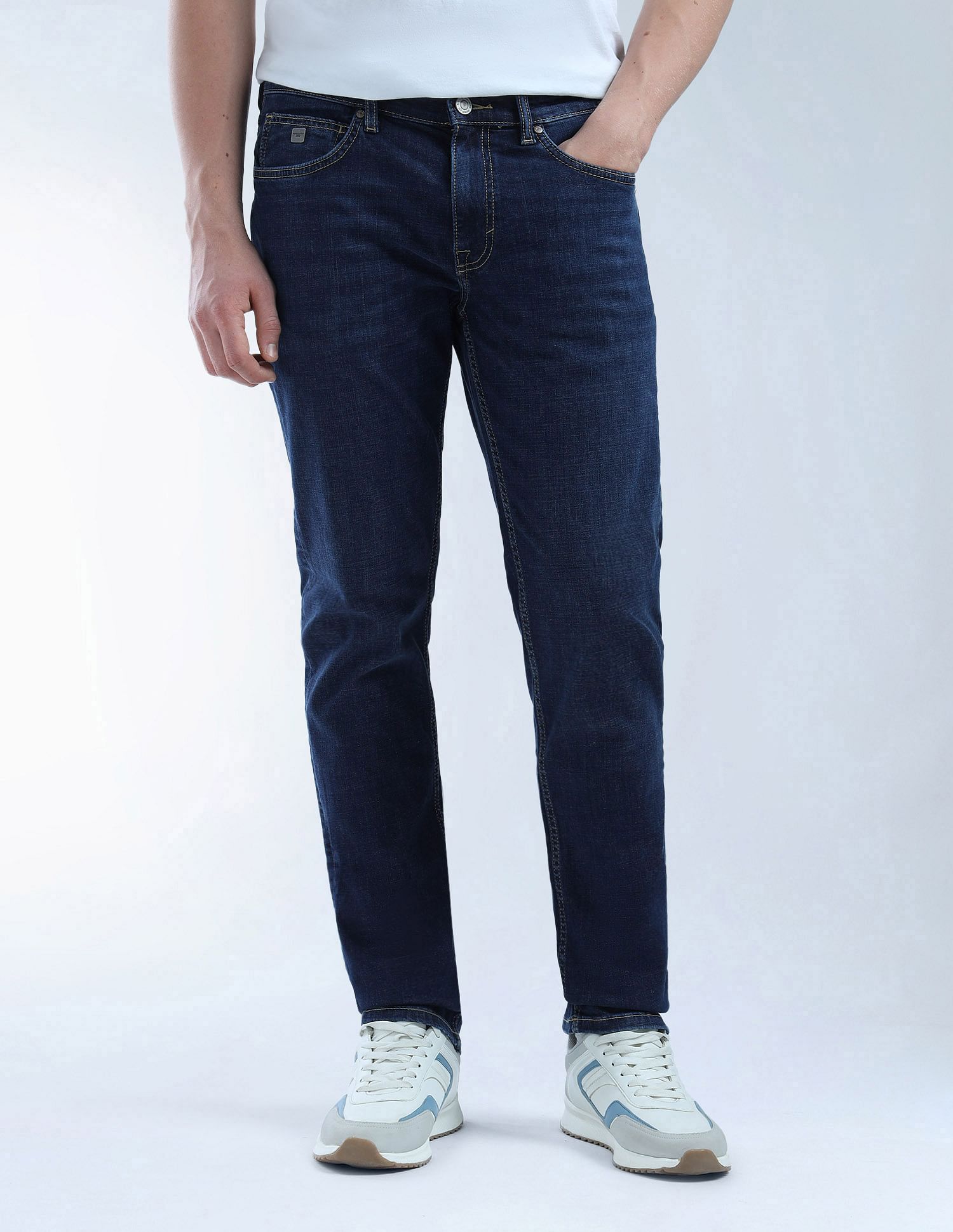 Flying Machine Stone Washed Freddie Slim Straight Fit Jeans