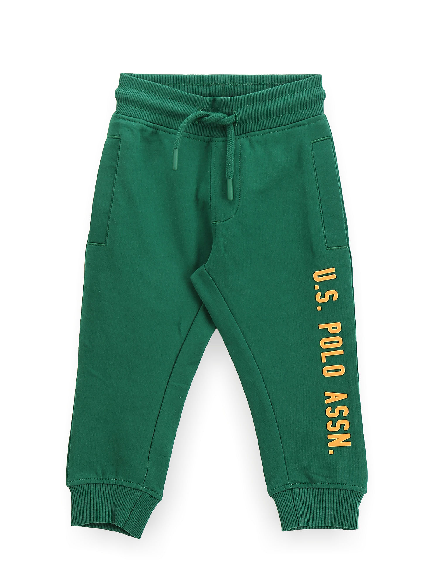 U.S. Polo Assn. Kids Boys Brand Print Cotton Track Pants