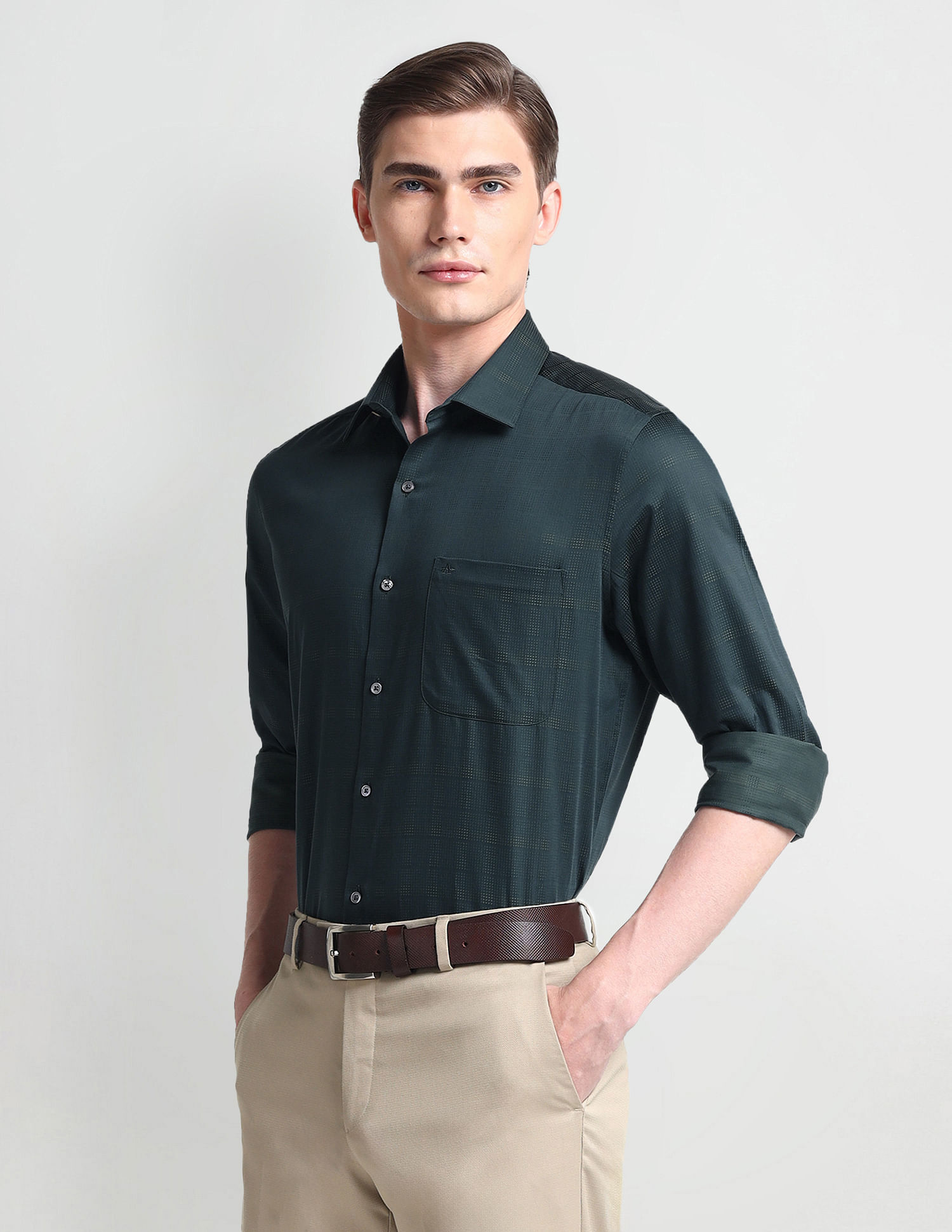 Arrow Check Patterned Dobby Shirt