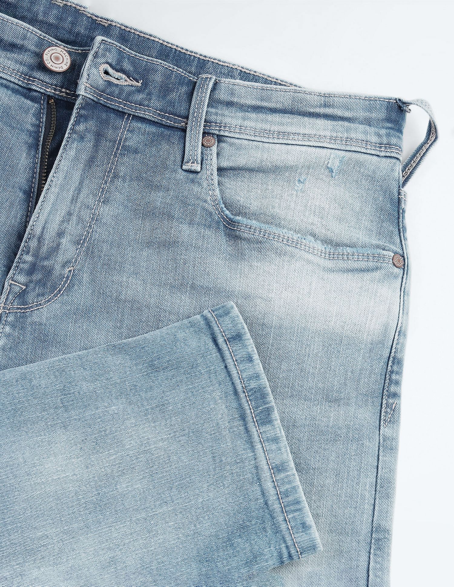 Flying Machine Slash Slim Tapered Stone Wash Jeans