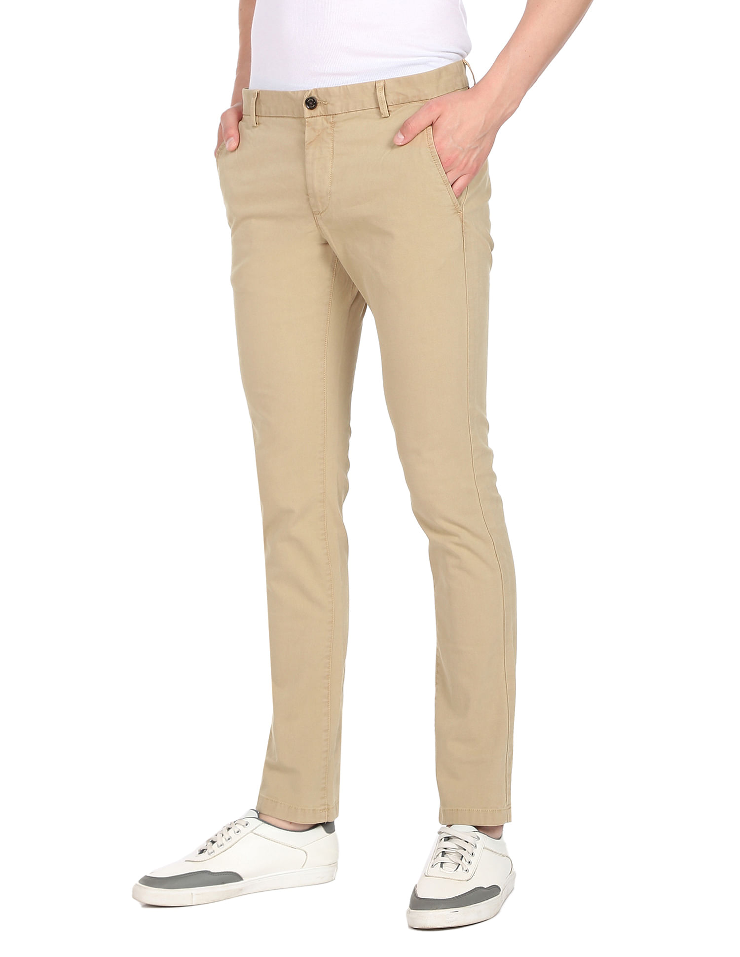 RED TAPE Skinny Fit Men Beige Trousers - Price History