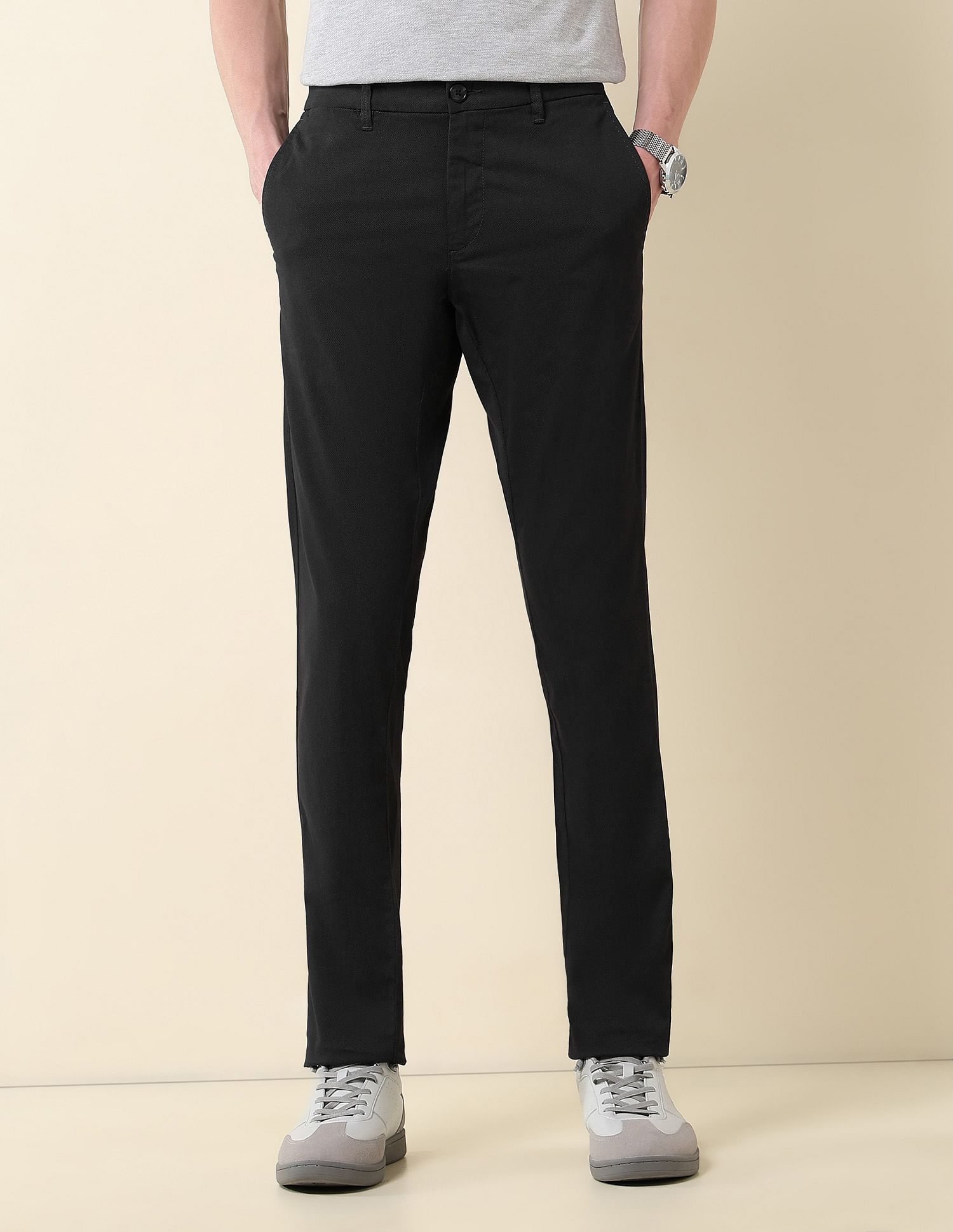 U.S. Polo Assn. Textured Austin Slim Fit Twill Trousers