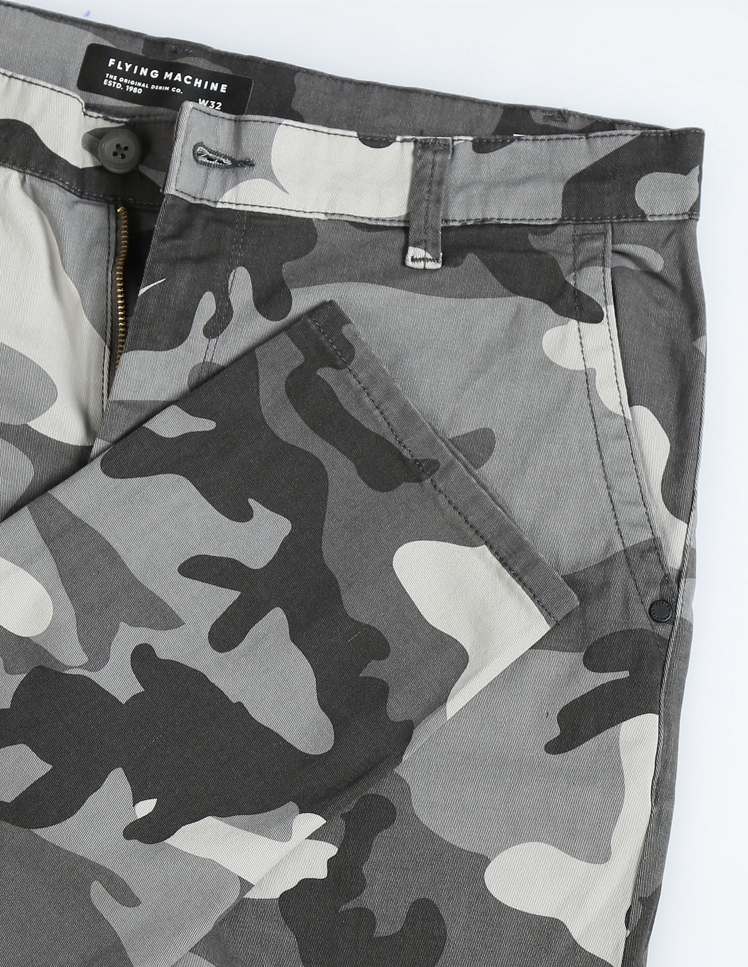 Flying Machine Slim Tapered Camouflage Trousers