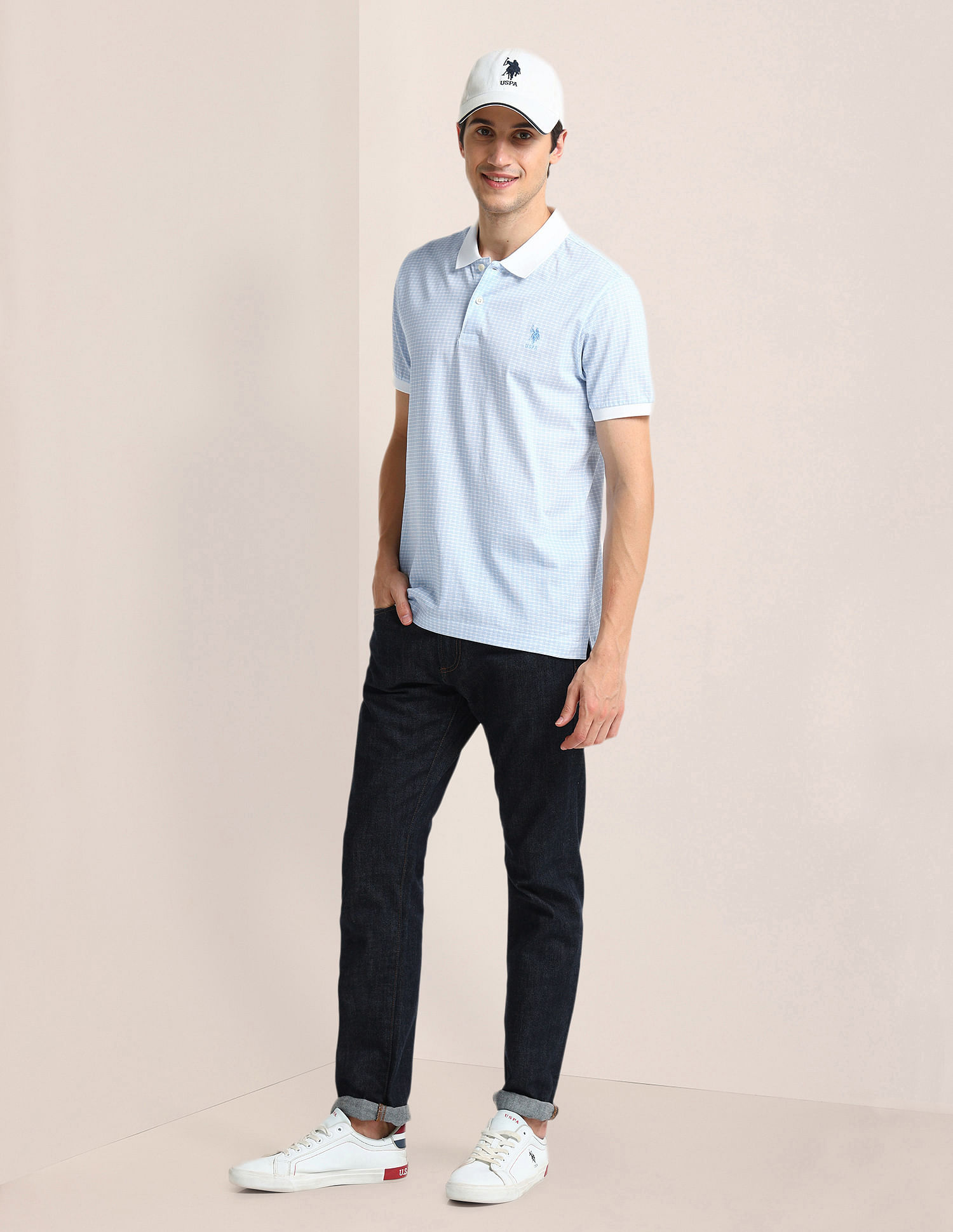 U.S. Polo Assn. Slim Fit Check Polo Shirt