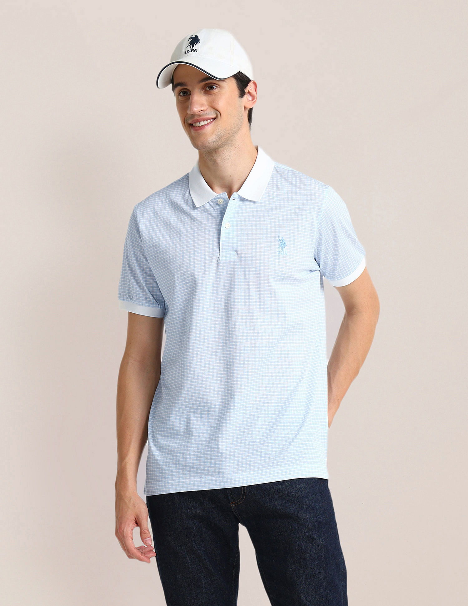 U.S. Polo Assn. Slim Fit Check Polo Shirt