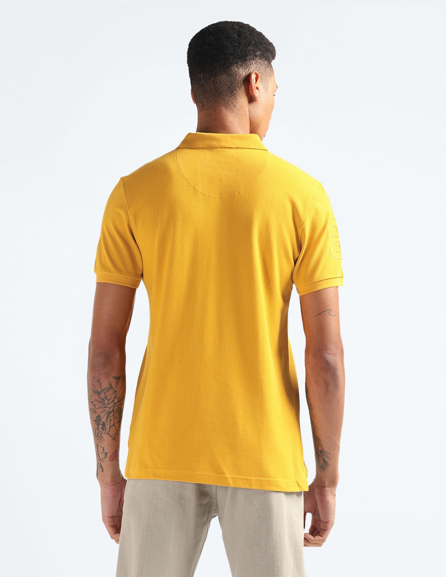 Flying Machine Logo Badge Solid Polo Shirt