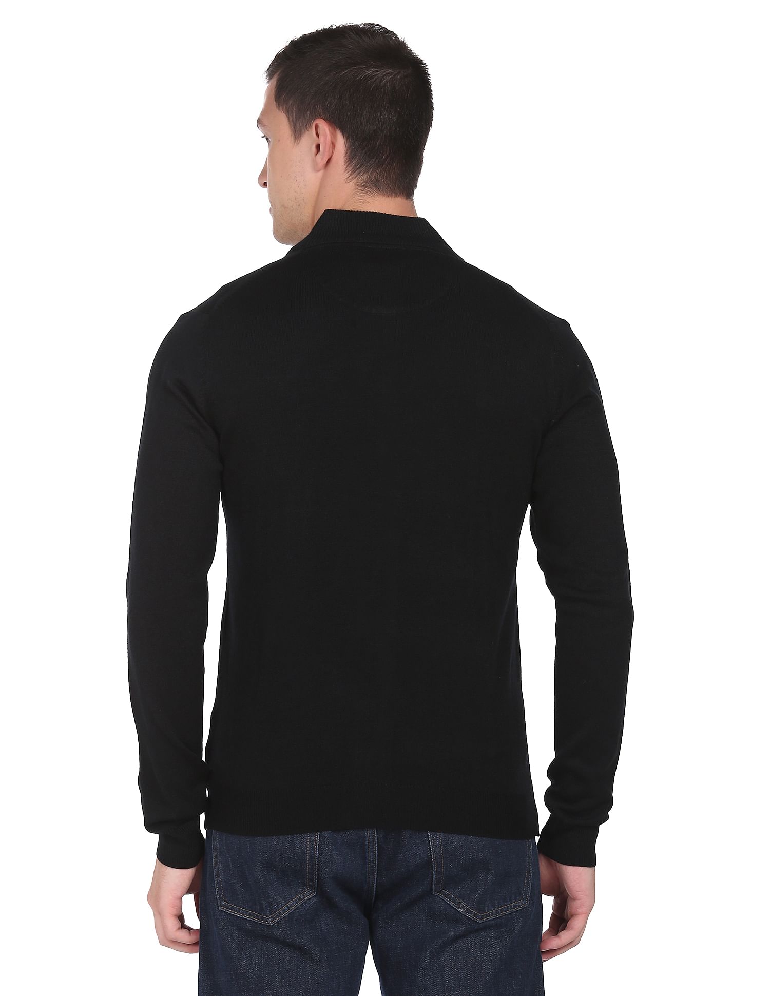 Arrow Sports Contrast Stripe Acrylic Sweater