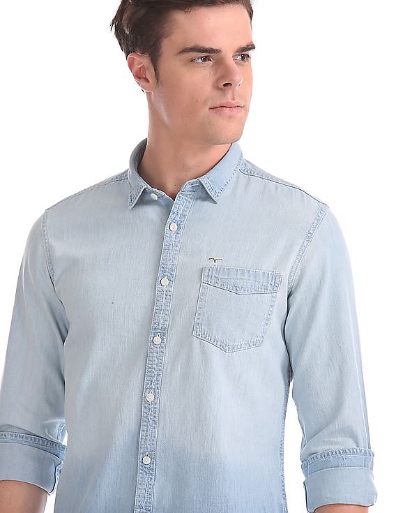 flying machine denim shirt