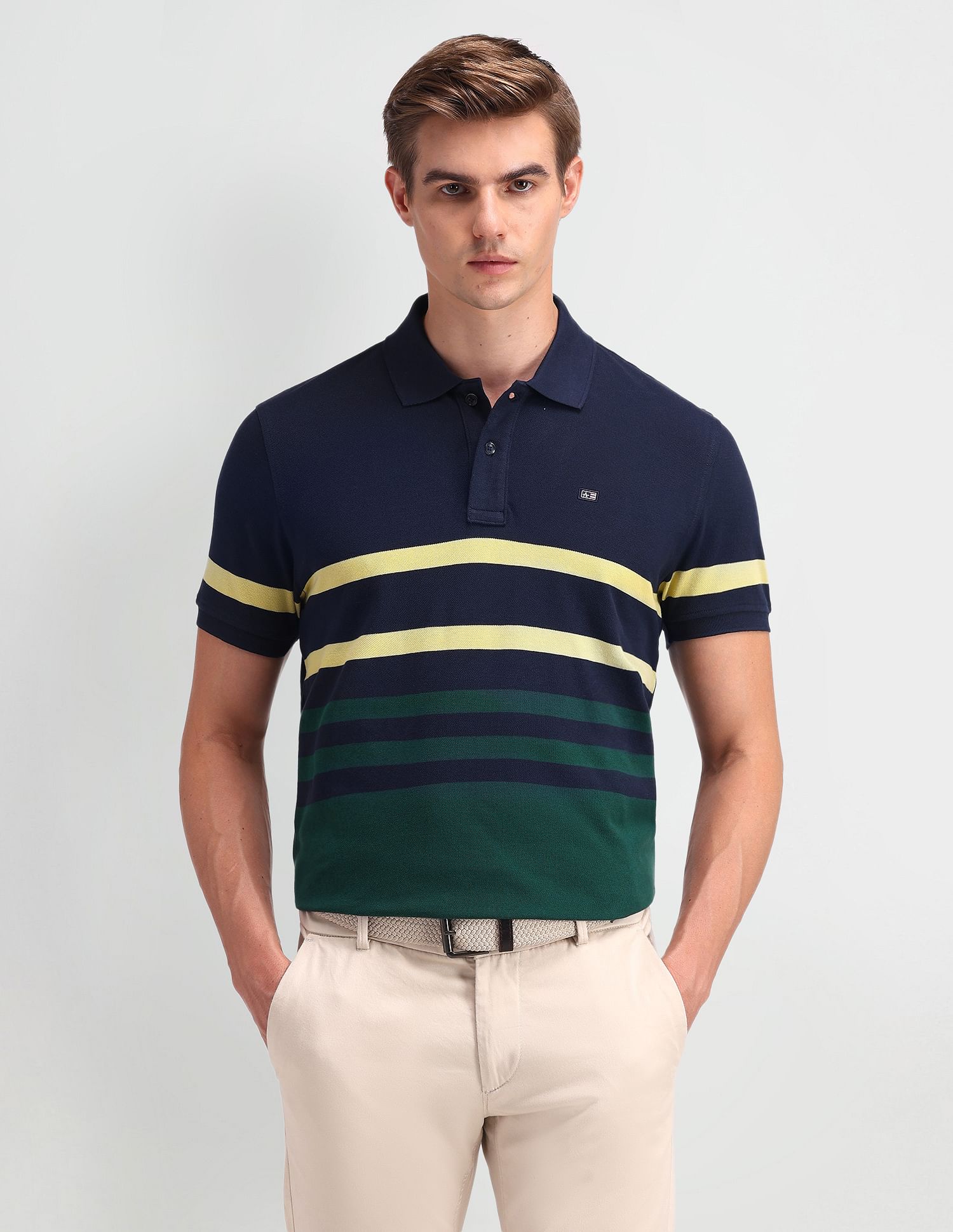 Arrow Sport Horizontal Striped Regular Polo Shirt
