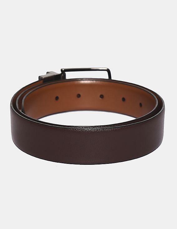 U.S. Polo Assn. Brown Textured Reversible Belt