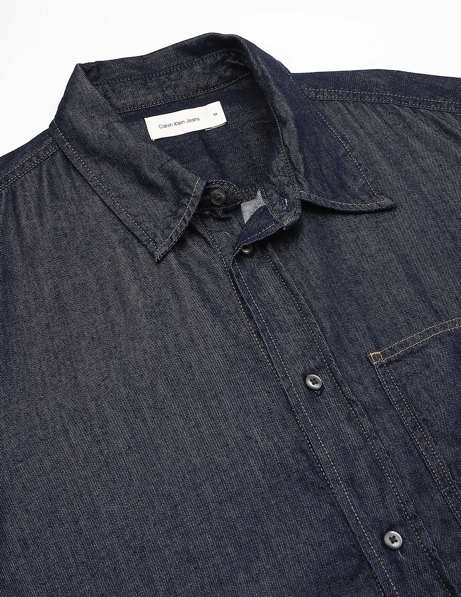 Calvin Klein Jeans Solid Regular-Fit Denim Shirt