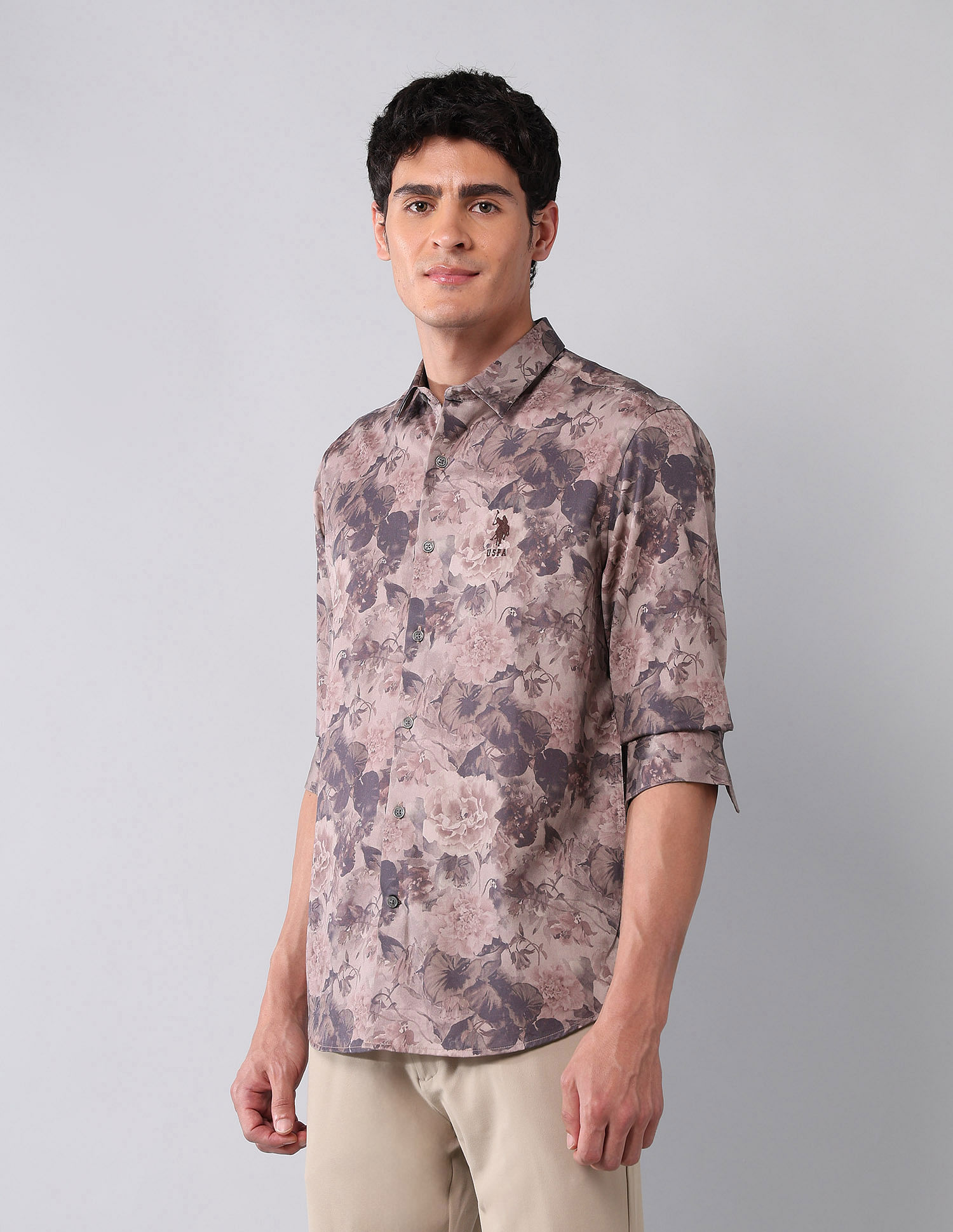 U.S. Polo Assn. Denim Co. Floral Printed Pure Cotton Shirt