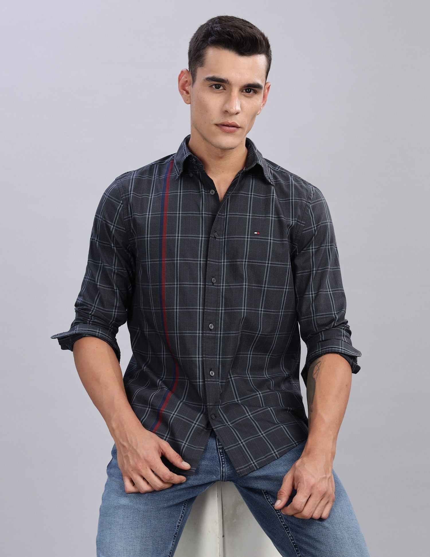 Tommy Hilfiger Checks Regular-Fit Cotton Shirt