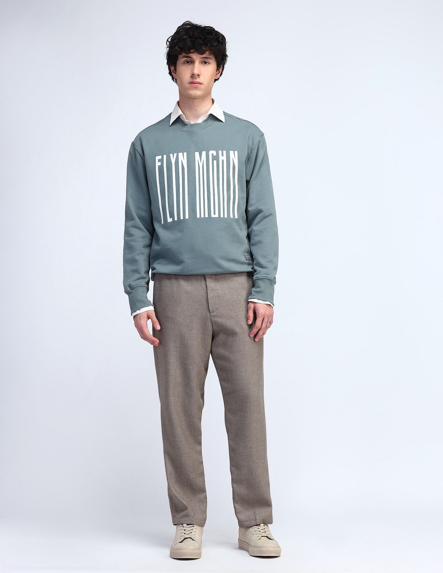 Flying Machine Relaxed Fit Printed Sweatshirt