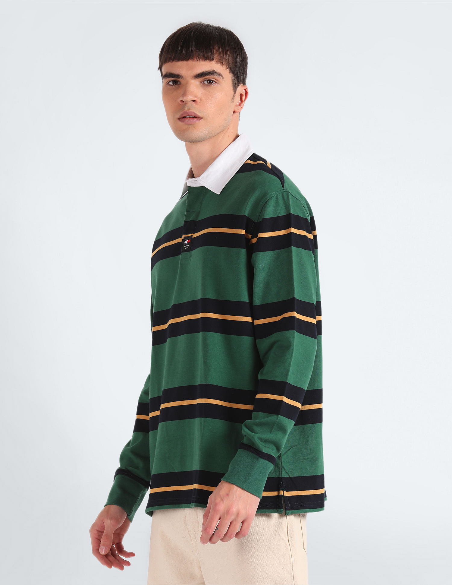 Tommy Hilfiger Horizontal Stripe Oversized Rugby Polo Shirt