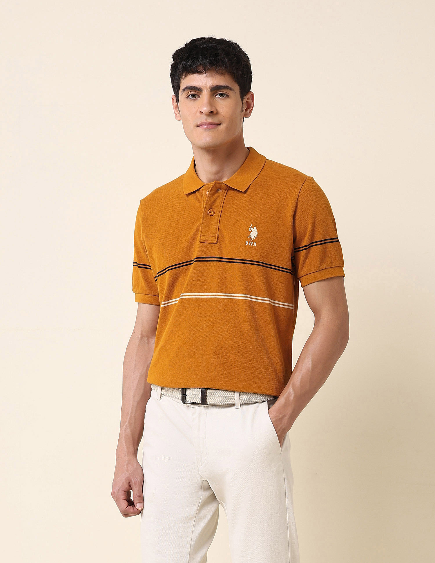 U.S. Polo Assn. Horizontal Striped Classic Polo Shirt