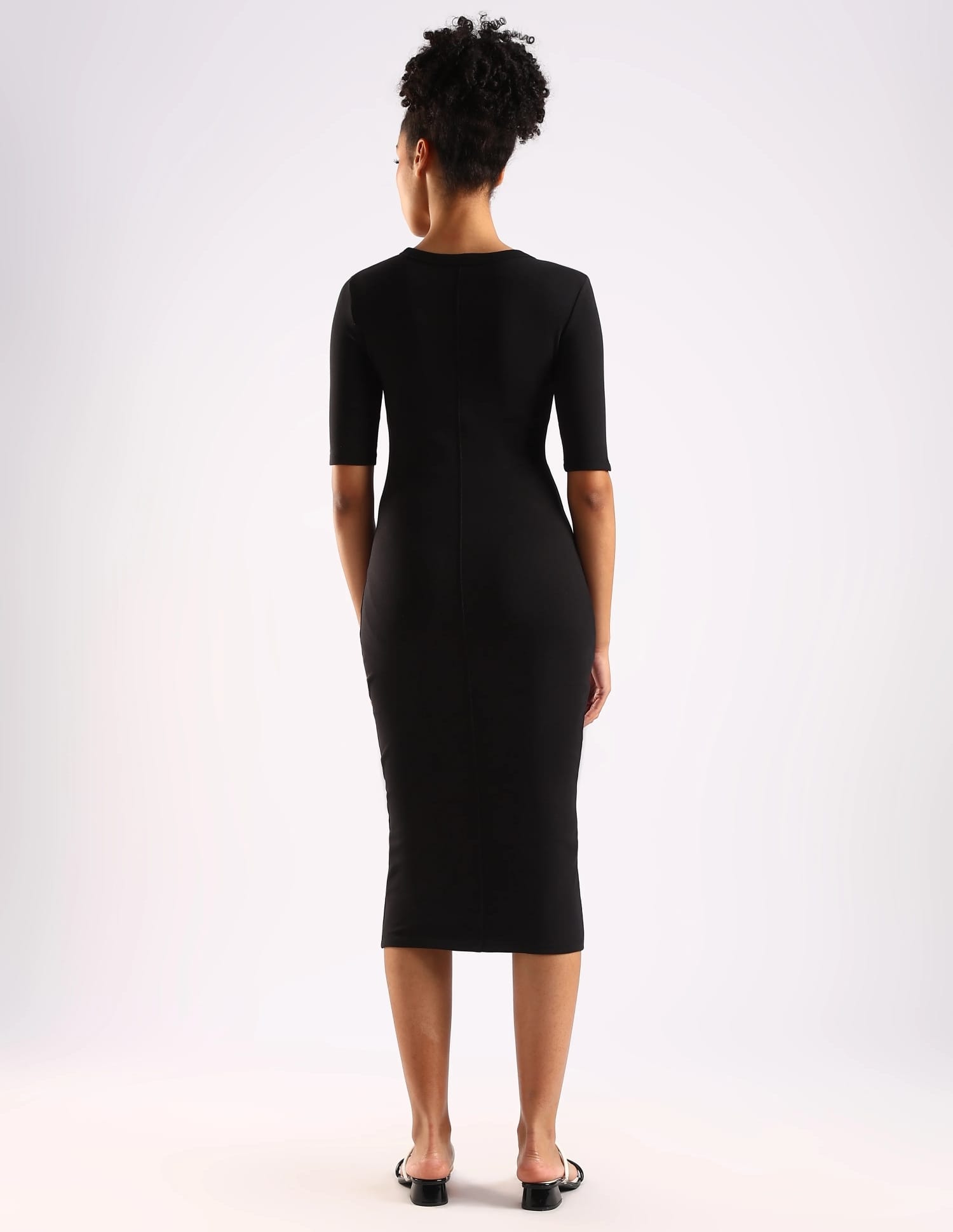 calvin klein black bodycon dress PRETTYGARDEN Women's Sleeveless Bodycon Dress Textured Back Slit Sexy main image 1