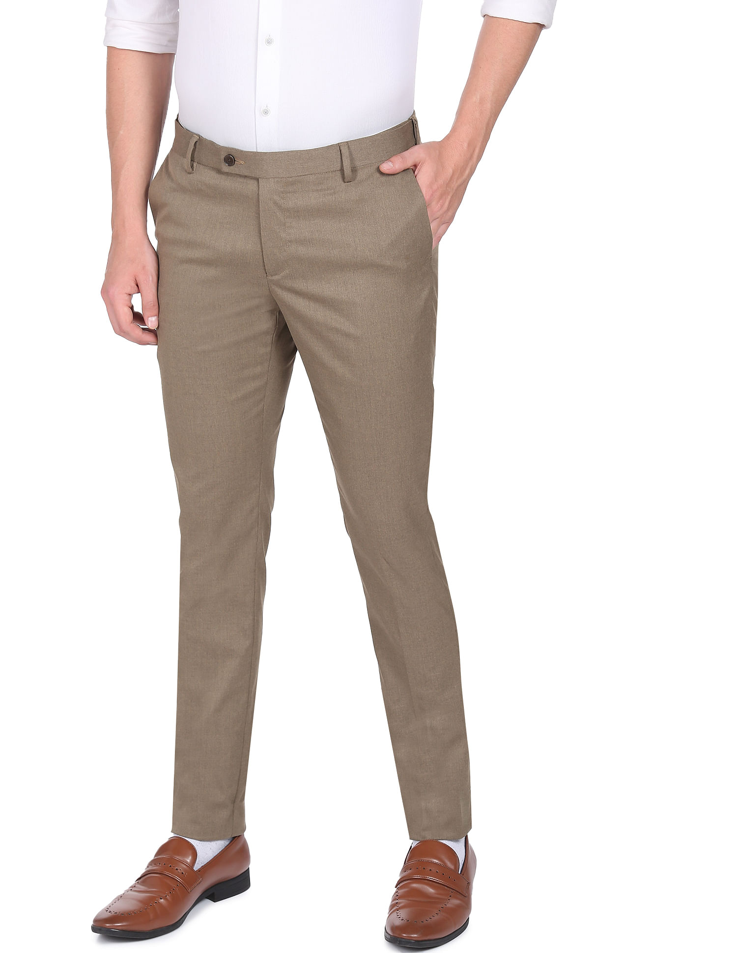 ARROW Regular Fit Men Beige Trousers  Buy ARROW Regular Fit Men Beige  Trousers Online at Best Prices in India  Shopsyin