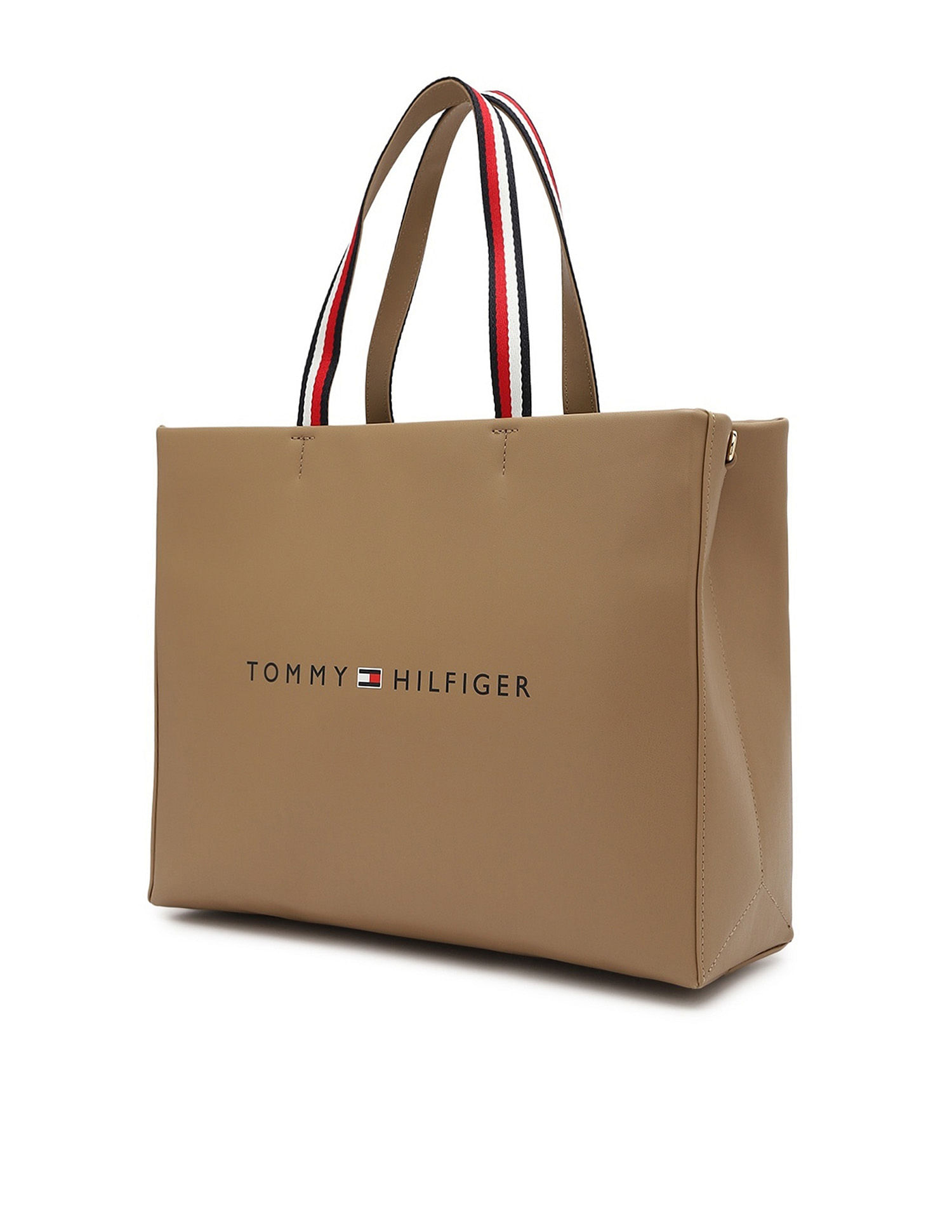 Tommy Hilfiger Logo Khaki Pu Handbags