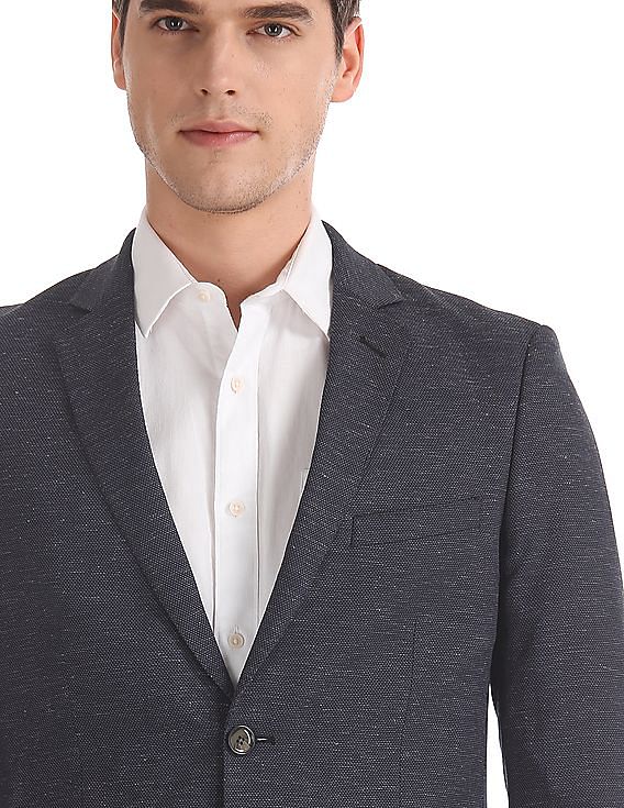 AD by Arvind Tailored Regular Fit Patterned Weave Blazer