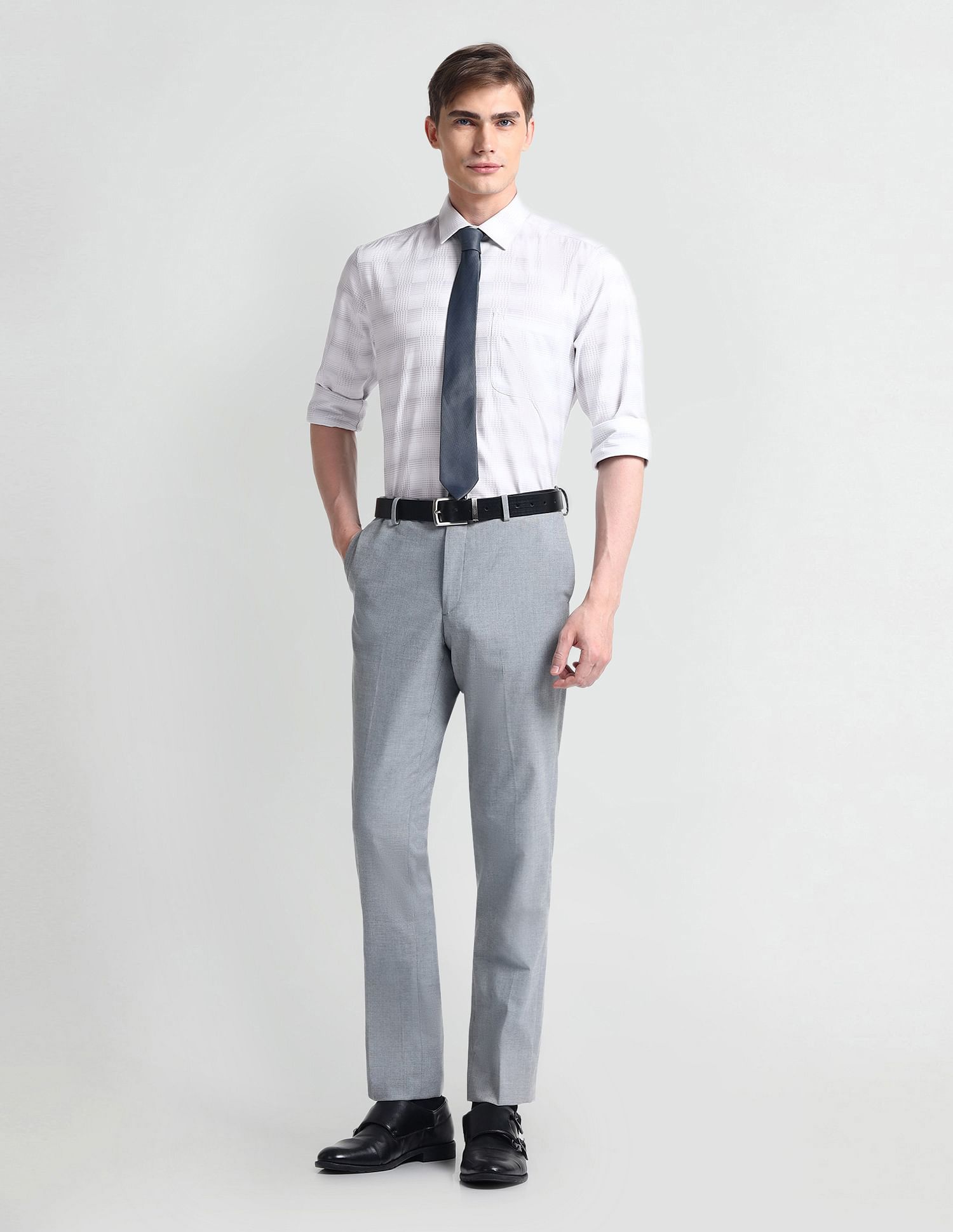 Arrow Check Patterned Dobby Shirt