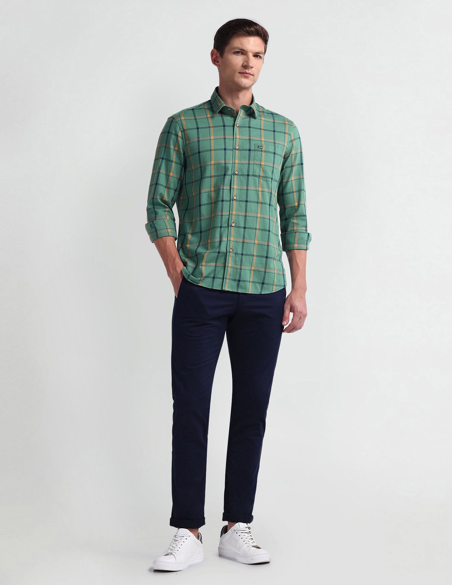 Arrow Sports Long Sleeve Slim Fit Shirt
