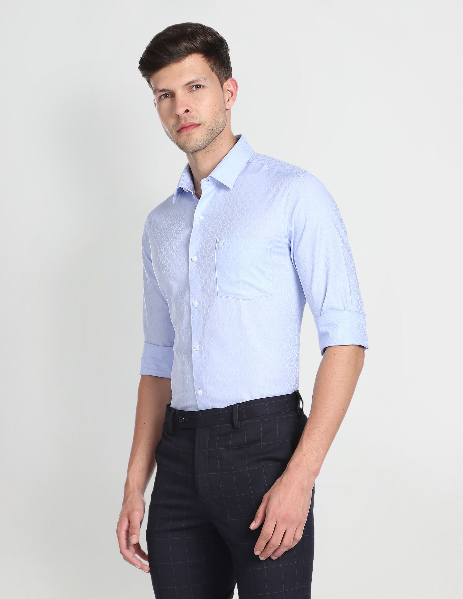 Arrow Self Design Cotton Formal Shirt