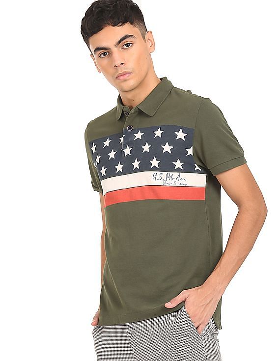 U.S. Polo Assn. Denim Co. Cotton Graphic Print Polo Shirt