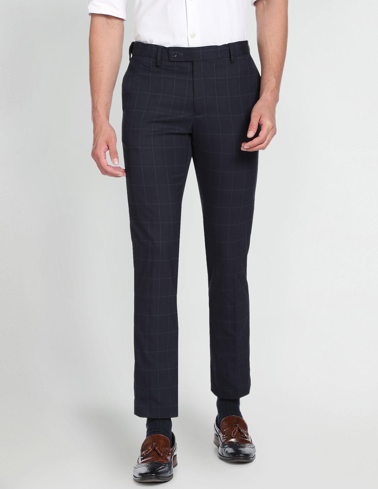 Arrow Windowpane Tailored Formal Trousers