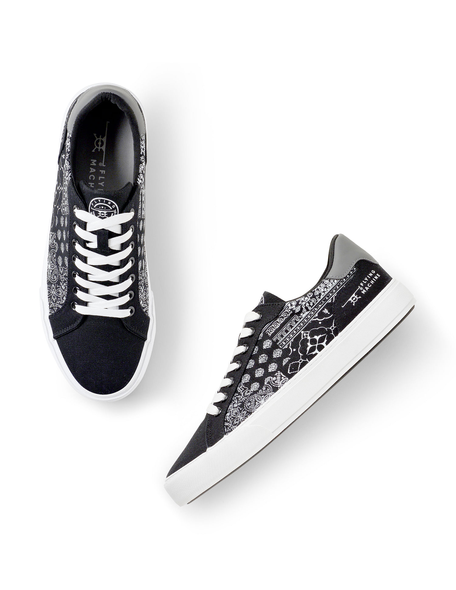 Flying Machine Men Round Toe Lace Up Seton Sneakers