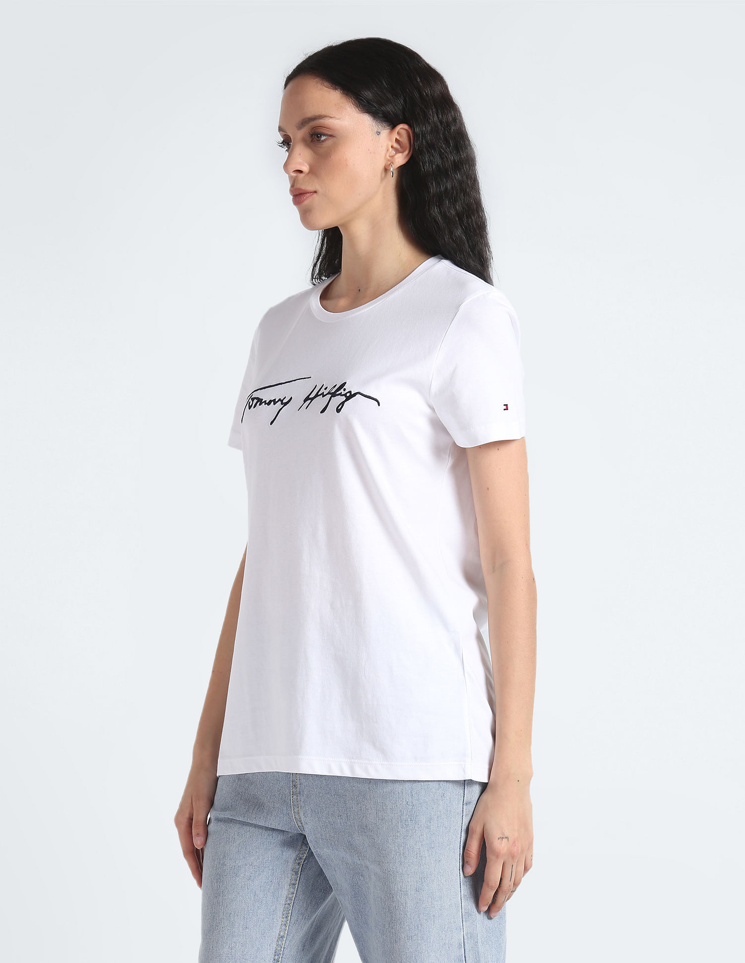 Tommy Hilfiger Script Logo Cotton T-Shirt
