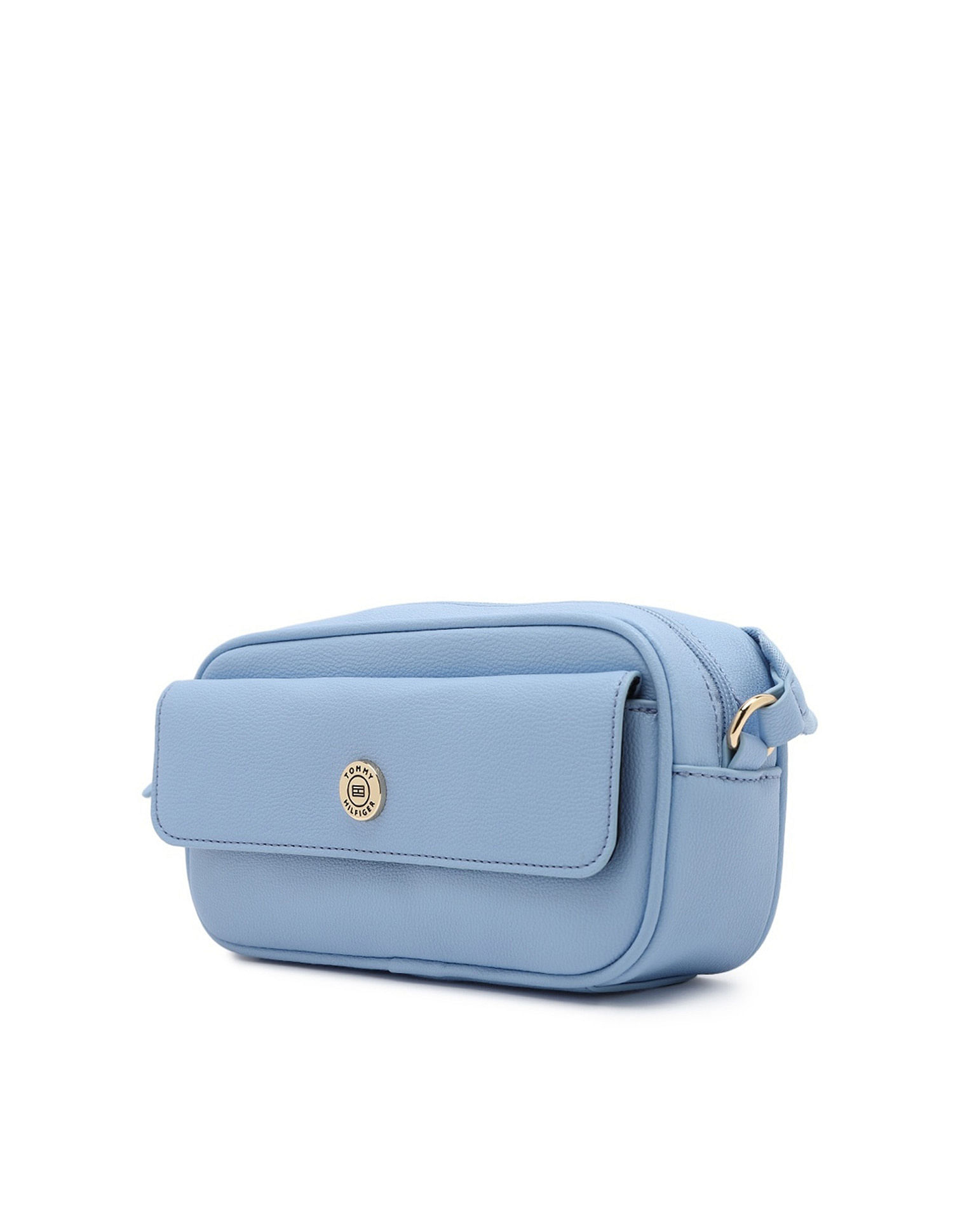 Tommy Hilfiger Solid Blue Pu Sling Bag
