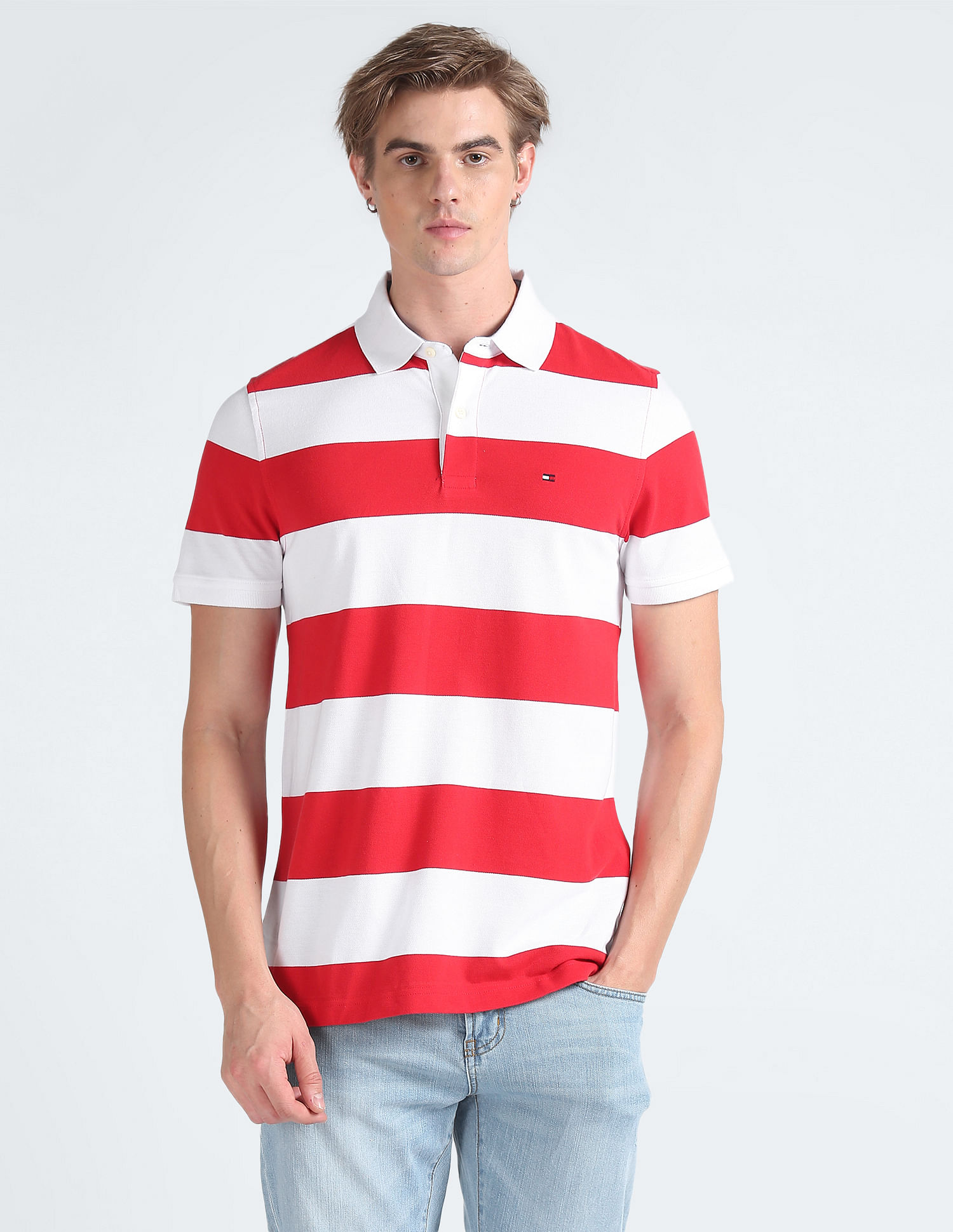 Tommy Hilfiger Striped Custom Fit Polo Shirt
