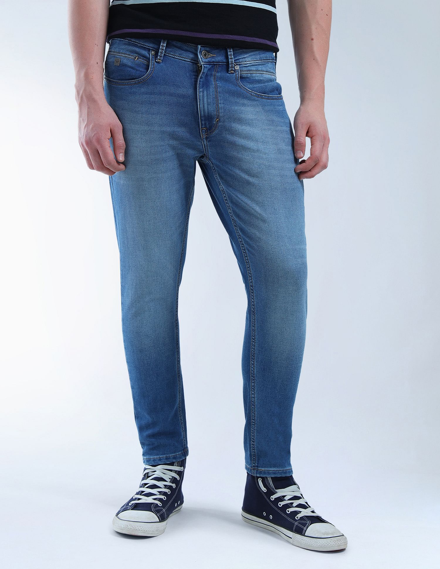 Flying Machine Mankle Relaxed Tapered Fit Flex Knit Jeans