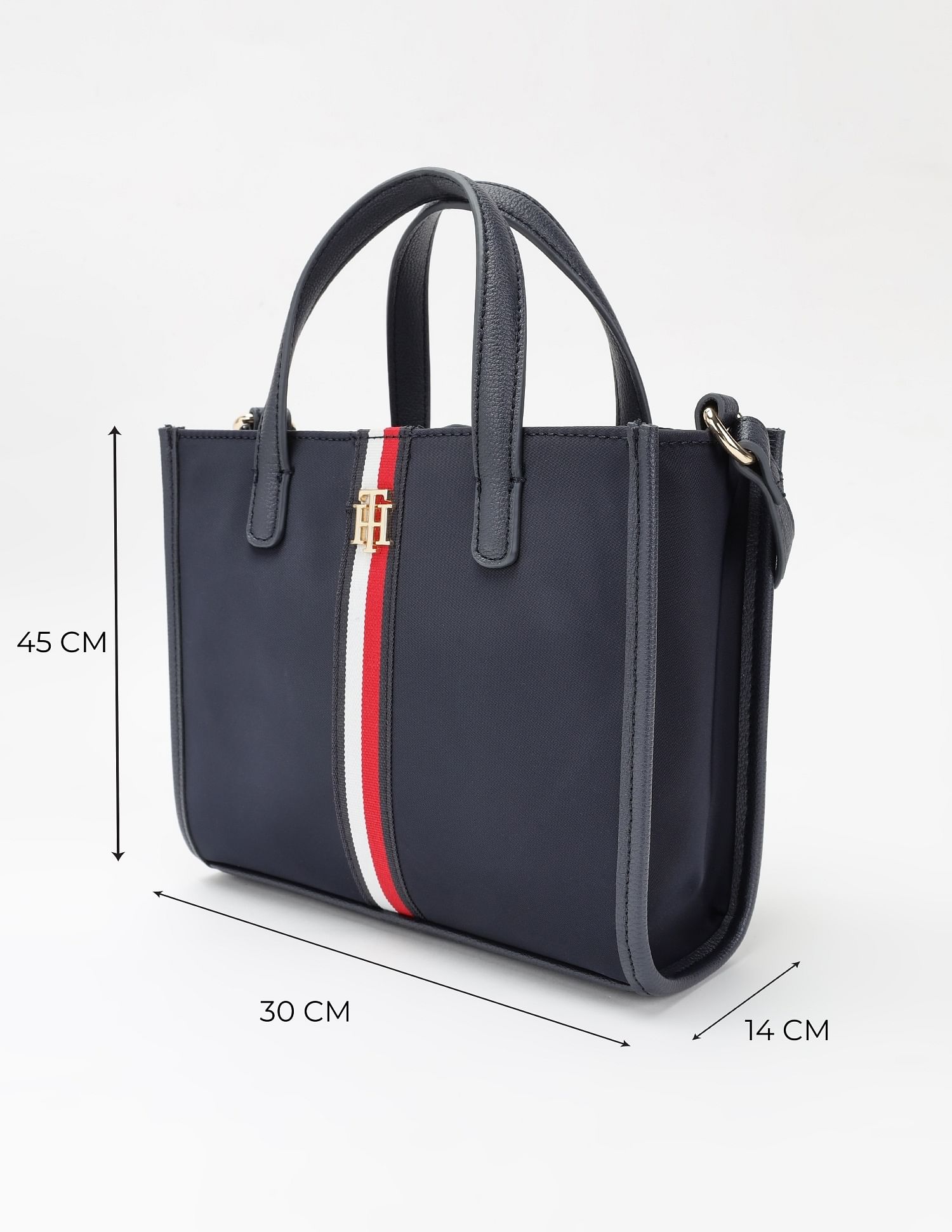 Tommy Hilfiger Solid Blue Nylon Handbag