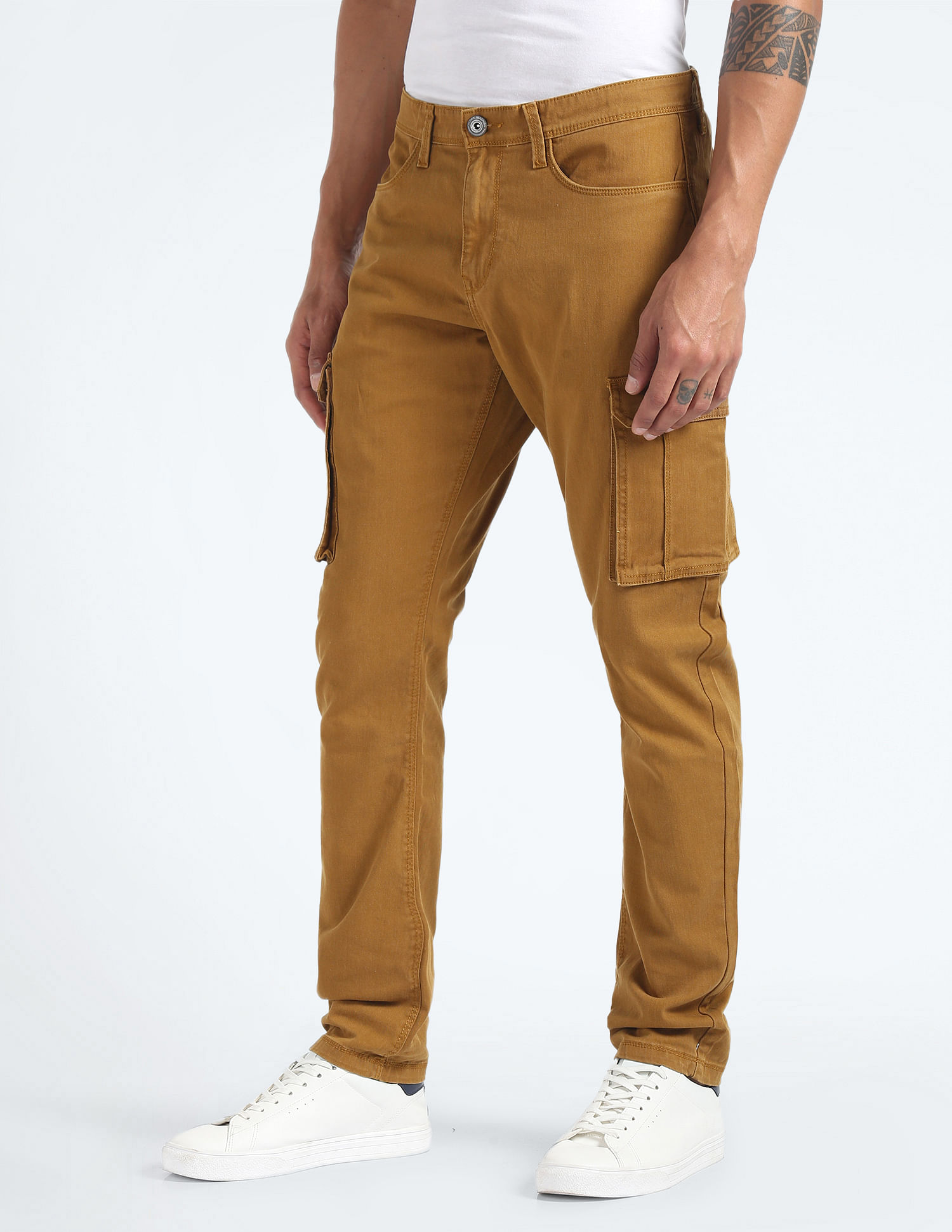 Flying Machine Mid Rise Cargo Jeans
