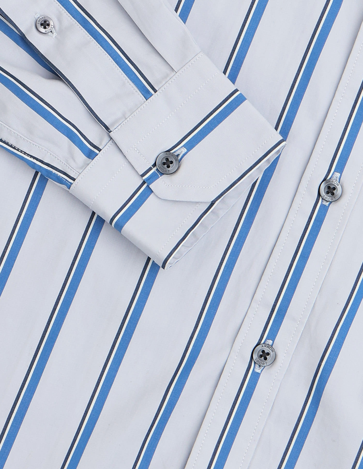 Buy Arrow Sport Vertical Striped Pure Cotton Shirt - NNNOW.com
