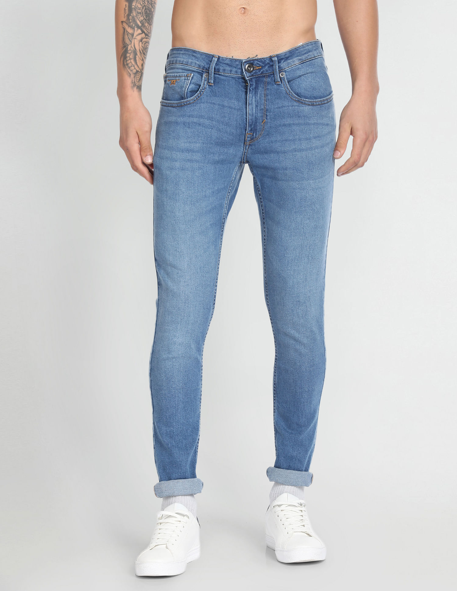 Flying Machine Super Skinny Fit Low Rise Wash Jeans