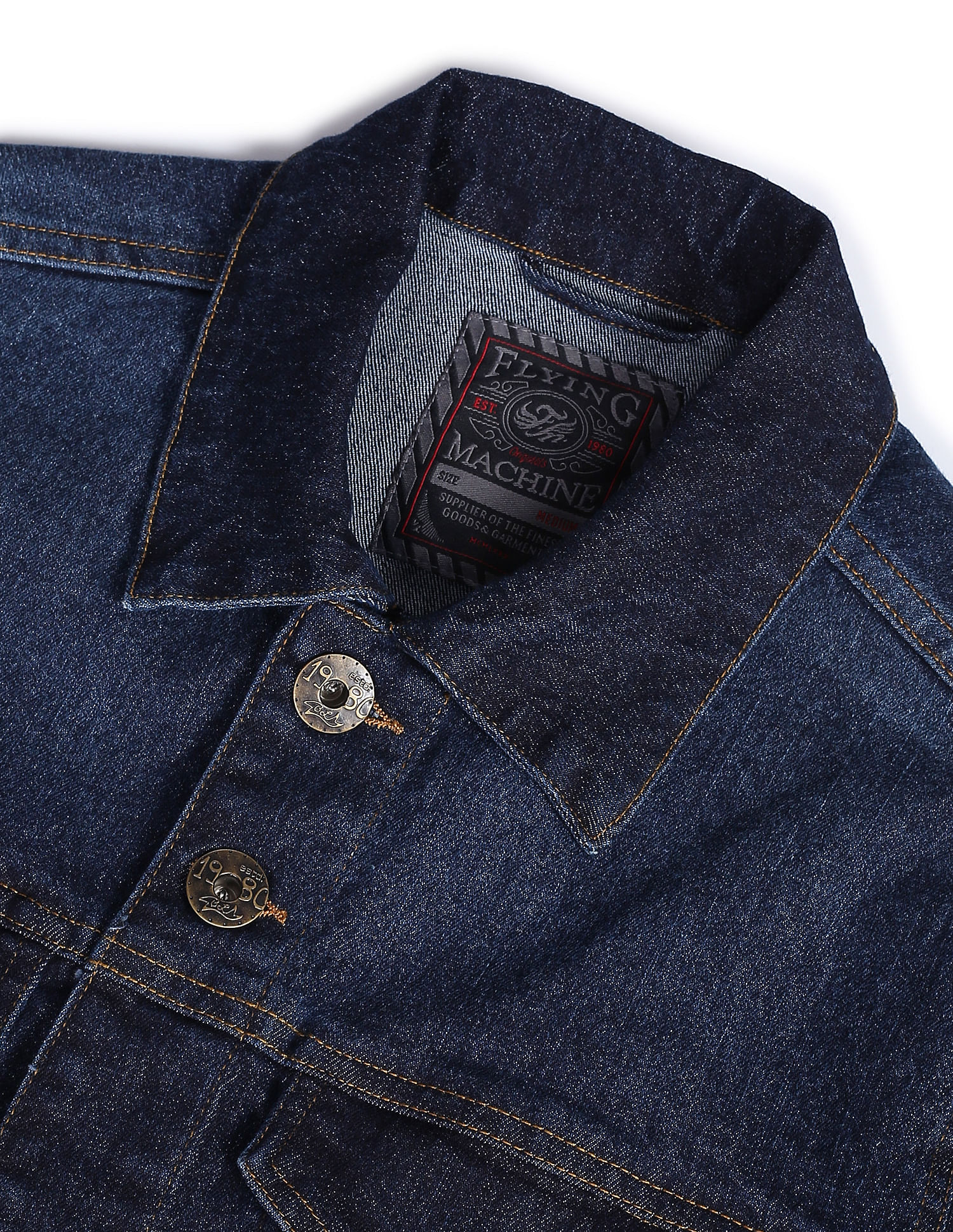 Flying Machine Appliqued Back Denim Jacket