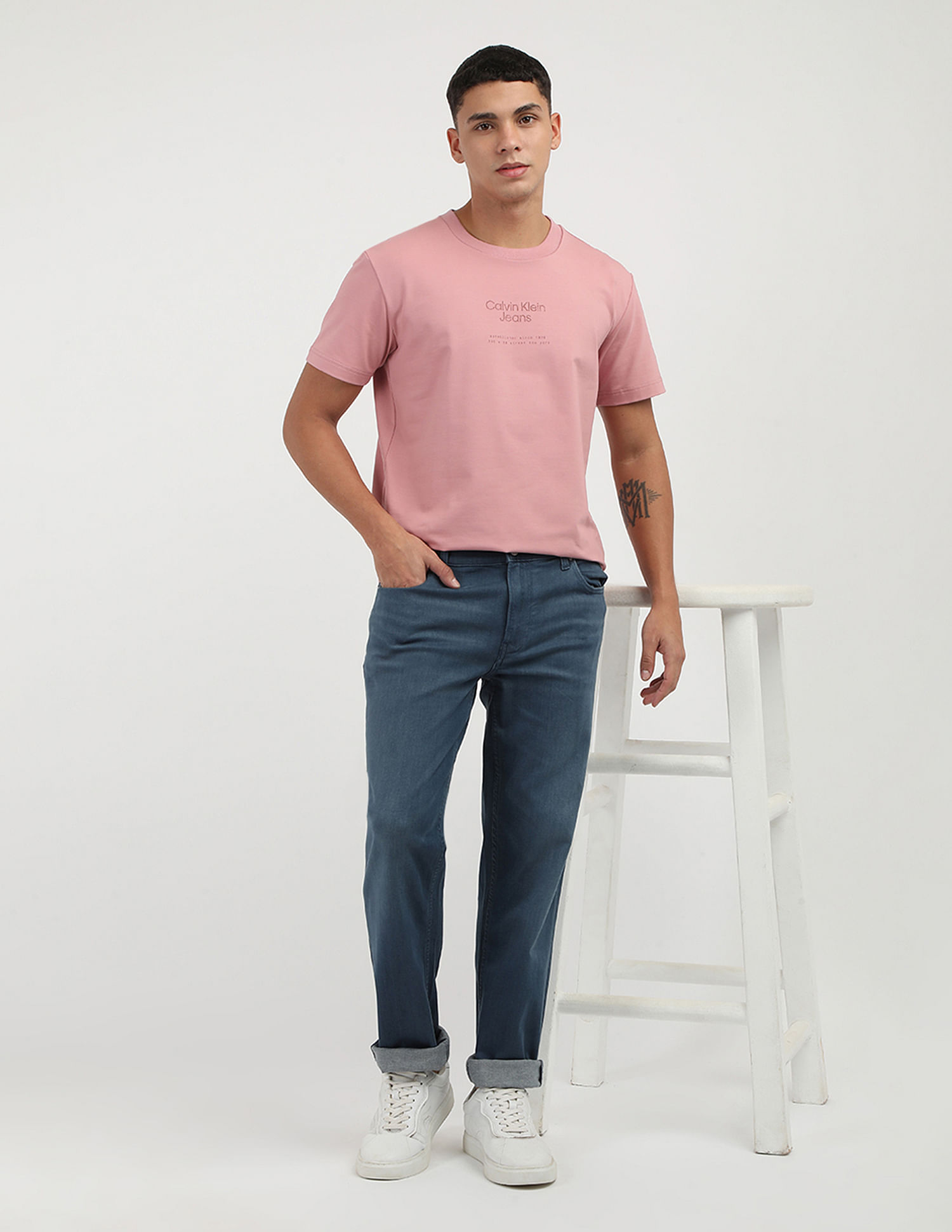 Calvin Klein Regular Fit Stonewashed Jeans