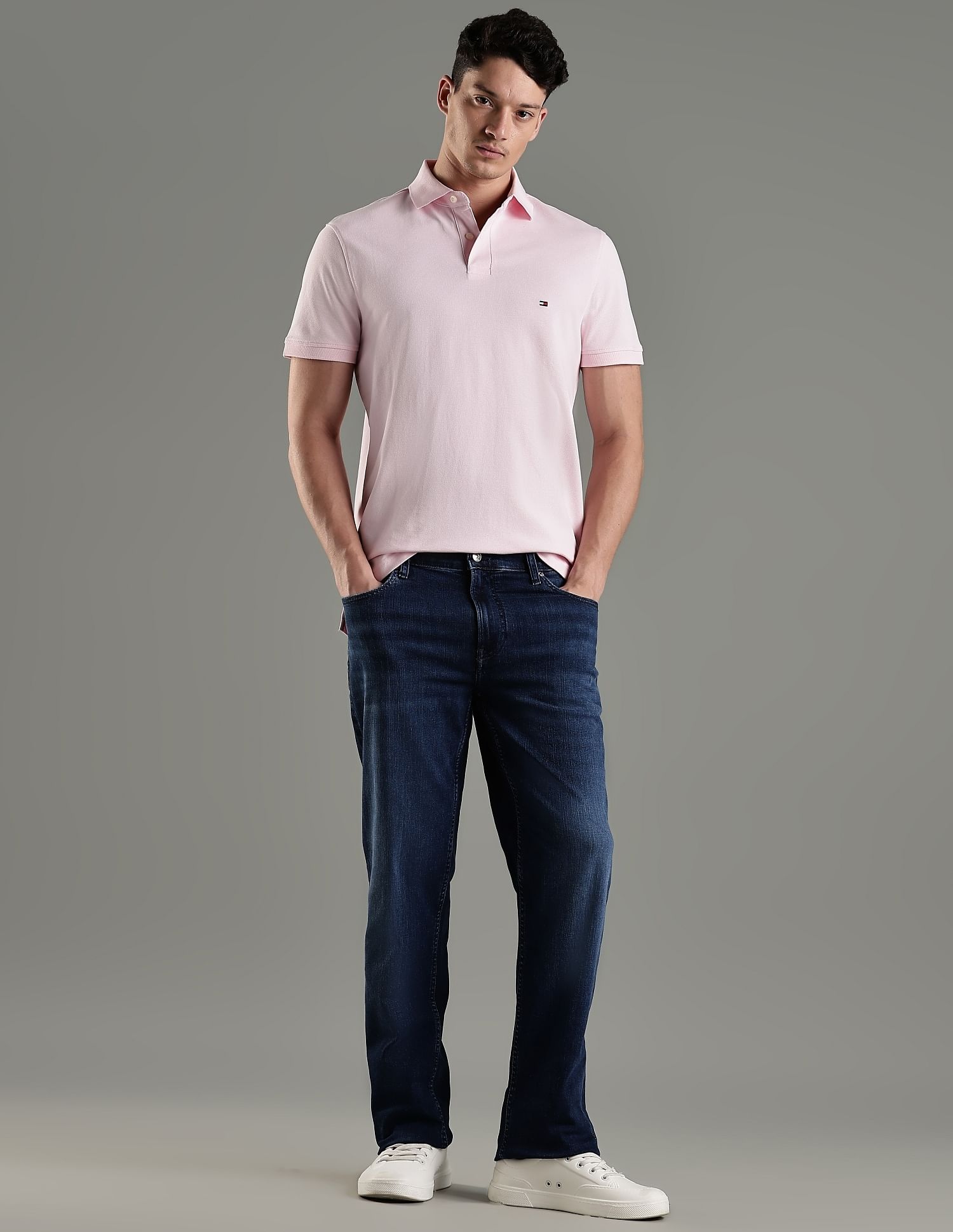 Tommy Hilfiger Solid Regular Fit Cotton Polo T-Shirt