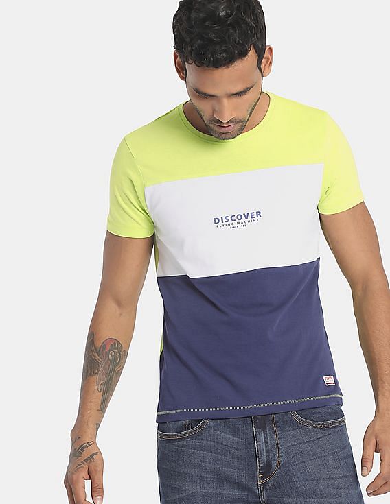 flying machine round neck t shirt