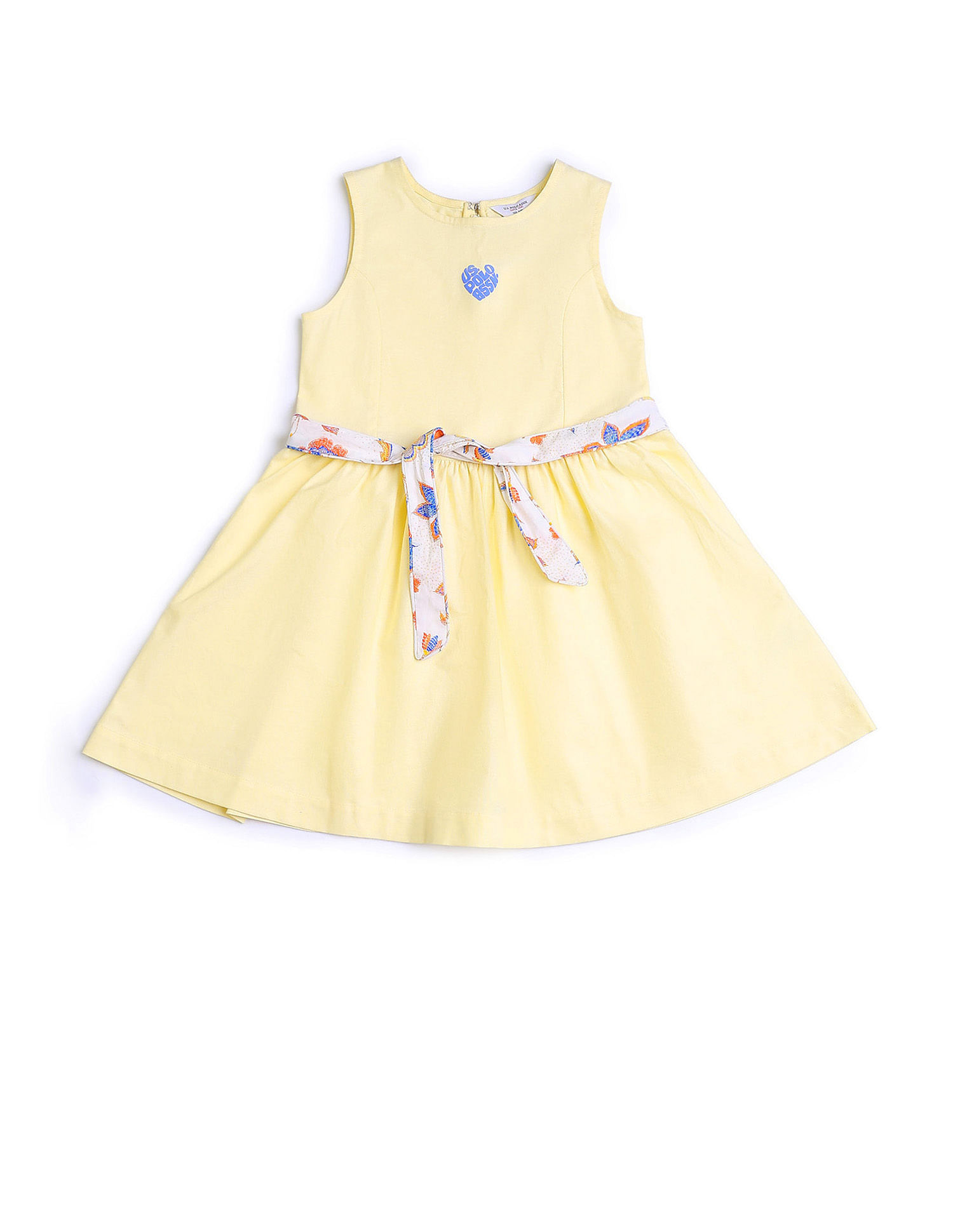 U.S. Polo Assn. Kids Girls Belted Fit And Flare Dress