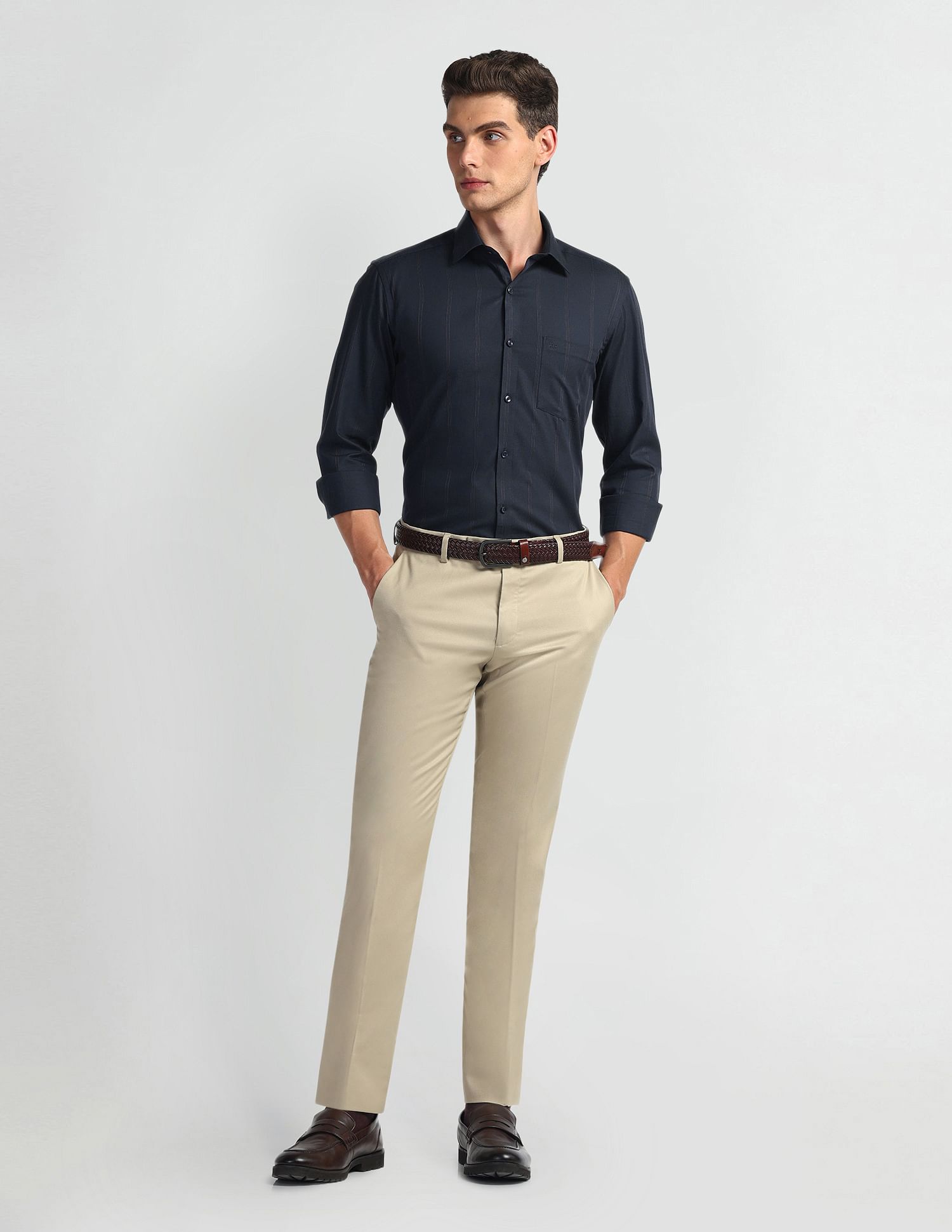 Arrow Vertical Stripe Cotton Shirt