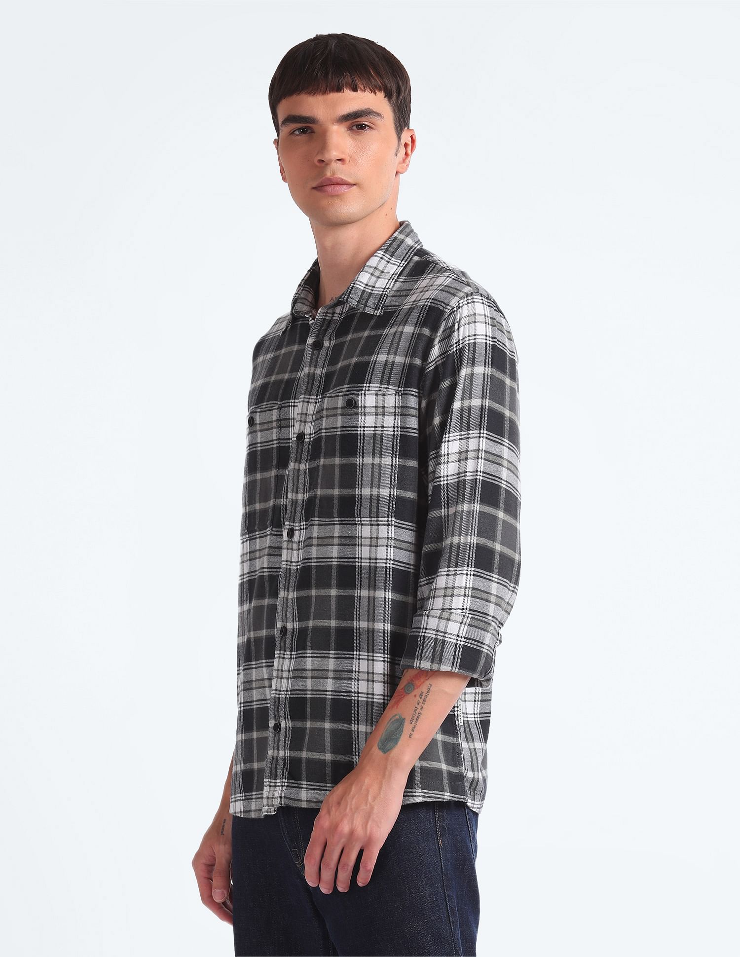 Flying Machine Tartan Check Relaxed Overshirt