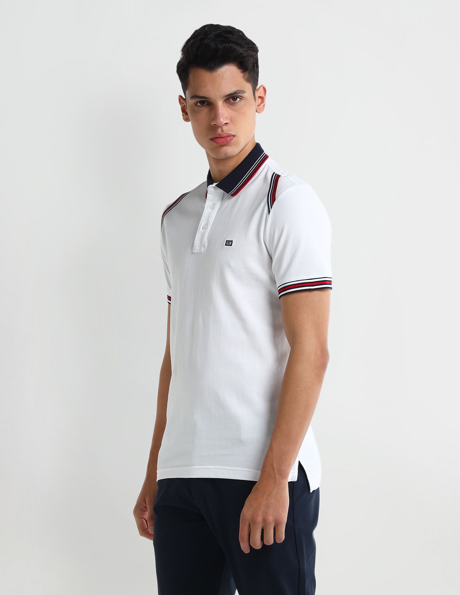 Arrow Sport Diagonal Striped Regular Fit Polo Shirt